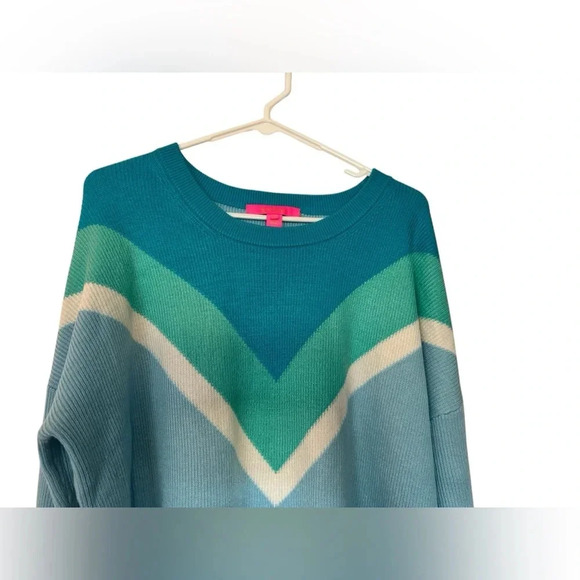 Lilly Pulitzer Rivka Sweater - Ravello Blue Chevron StripeSize XL - Picture 9 of 15